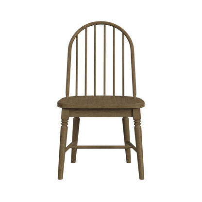 Heritage - 5 Piece Standard Height Dining Set (Round Table And Four Oak Brown Chairs) - Oak Brown And Black