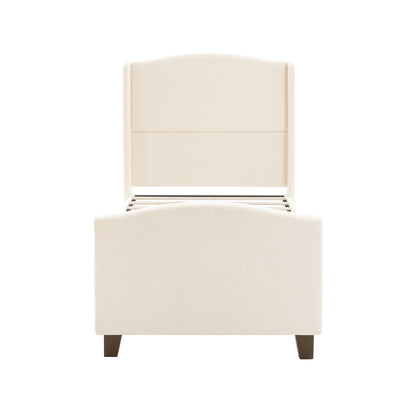 Platform Bed Frame With Tall Headboard And High Footboard
