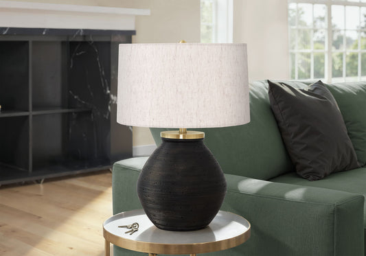 Lighting, Table Lamp, Concrete, Contemporary - Black / Cream