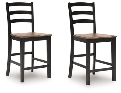 Wildenauer - Barstool (Set of 2) - Brown / Black
