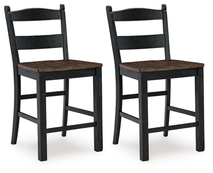 Valebeck - Barstool (Set of 2) - Black / Brown
