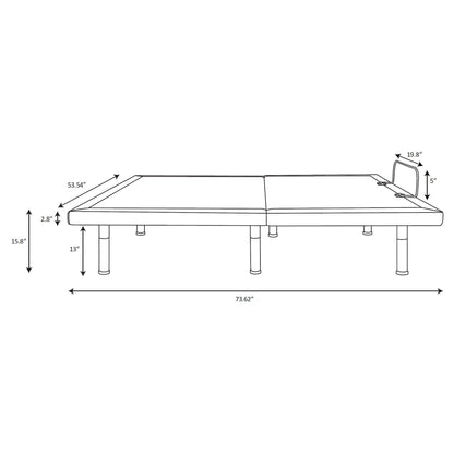 Kelven - Adjustable Bed Base With Wireless Remote And Dual Massage Motors