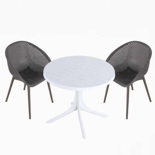 Modern Lounge Chair Set With Round Table