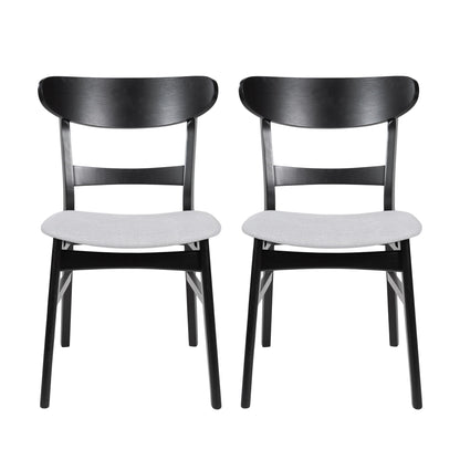 Mid Century Dining Chairs With Cushioned Seats And Wood Frame (Set of 2)