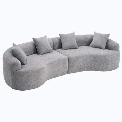 4 Seater Sofa With Fabric, 30D, 60 Hardness Full Sponge, 4 Pillow For Living Room, Home Furniture Sleeper Sectional Sofa For Apartment
