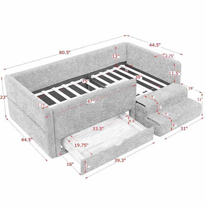 Safe Kids Bed With Guardrails And Storage