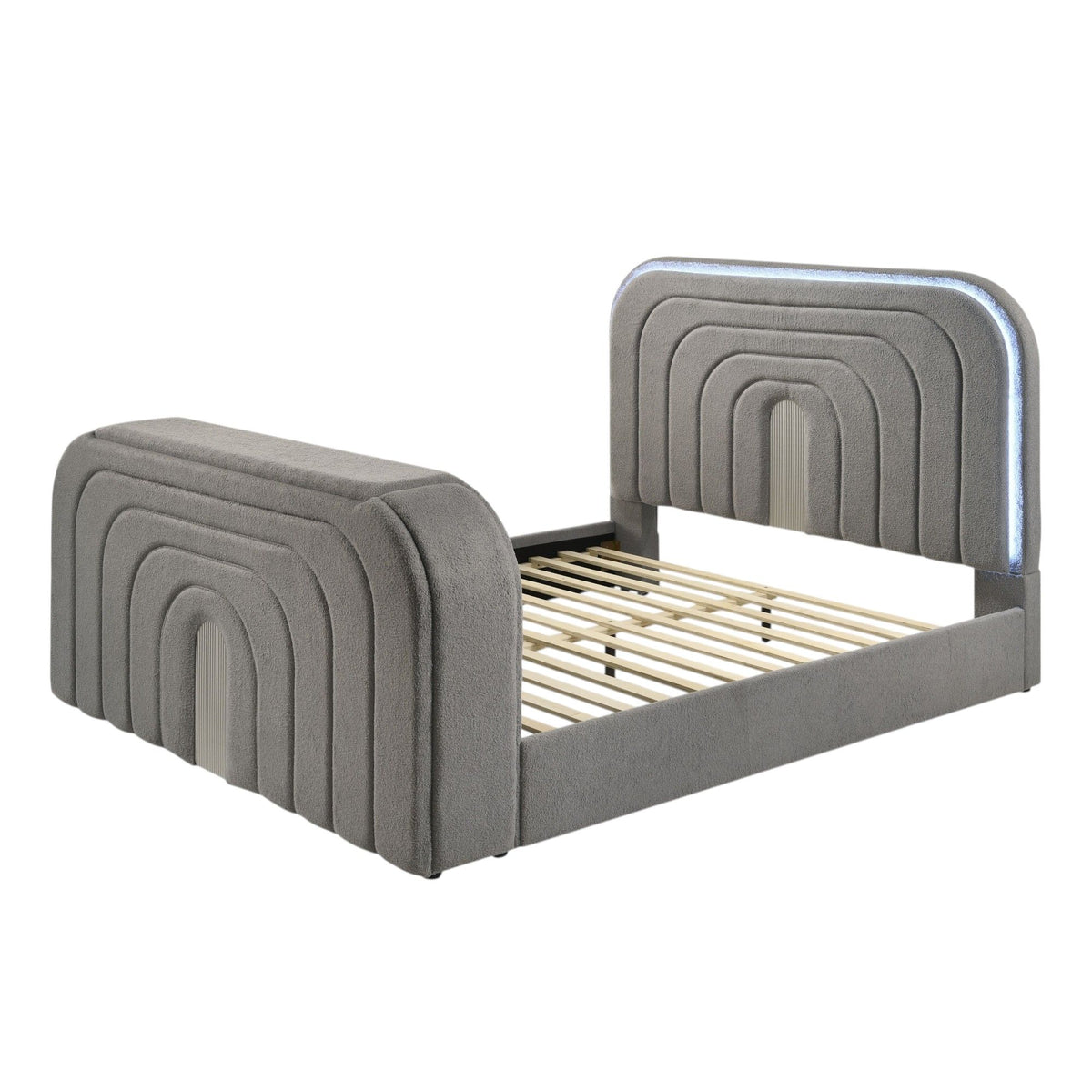 Shelyn - Bed With LED, TV Stand, Fireplace & Bluetooth