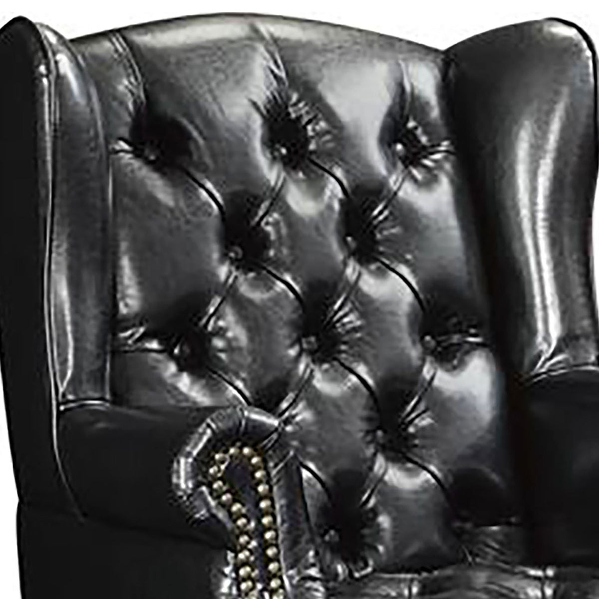 Samantha - Wingback Chair And Ottoman Set - Black