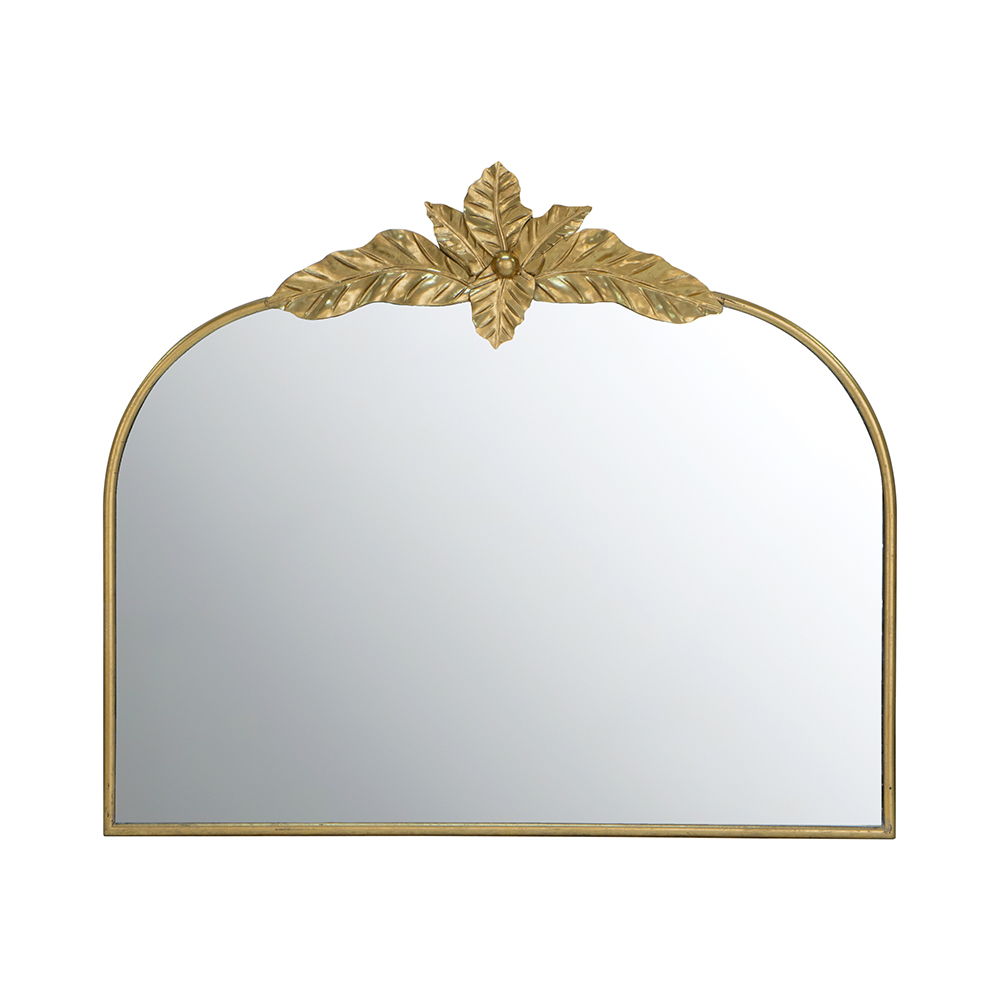 Arched Wall Mirror With Metal Frame, Wall Mirror For Living Room