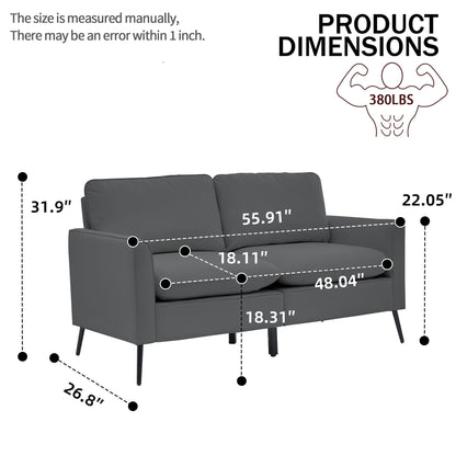 Upholstered Loveseat, For Living Room