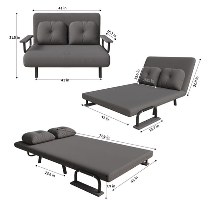5 In 1 Convertible Sofa Bed For 2 With Adjustable Backrest