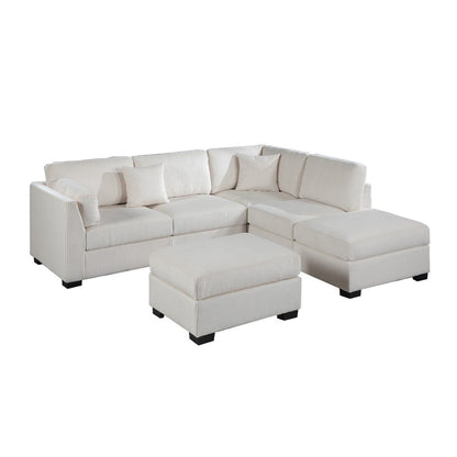Sectional Sofa Set With Reversible Left / Right Chaise And Matching Cocktail Ottoman