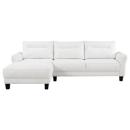 Granholm - Upholstered Curved Arm Sectional Sofa - White