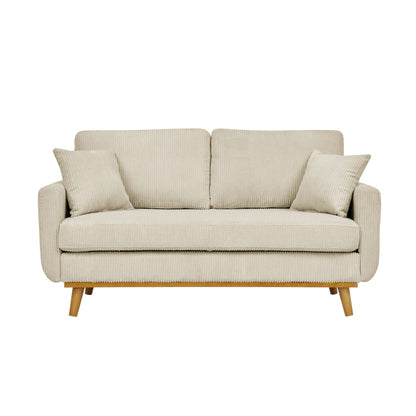 Upholstered Loveseat With Arms And Pillows