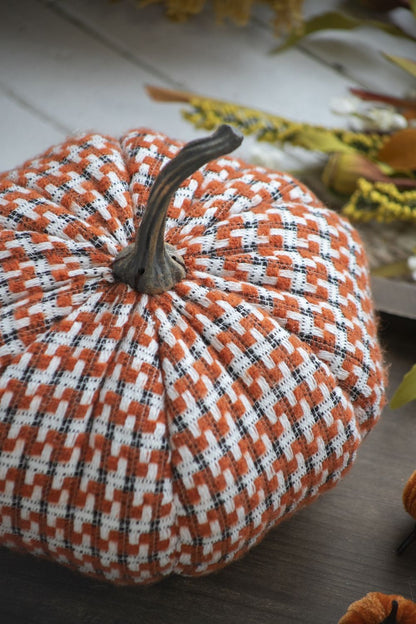 Pumpkin Ornament Decor For Holiday Harvest Festival Fall Festival & Thanksgiving (Set of 2) - Orange Multi