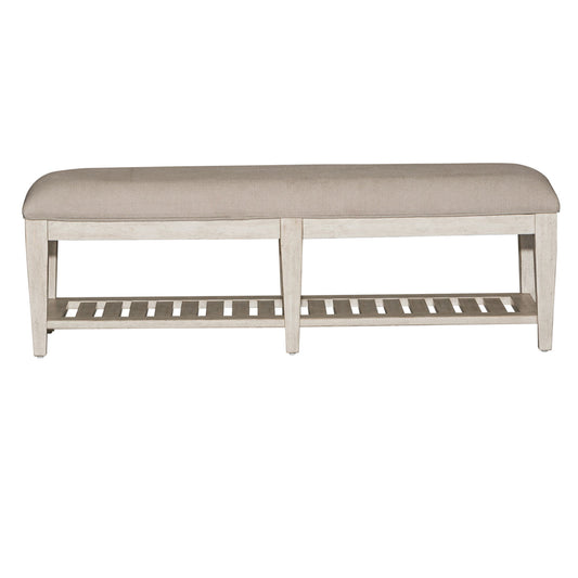 Heartland - Bed Bench - Antique White / Tobacco Tops