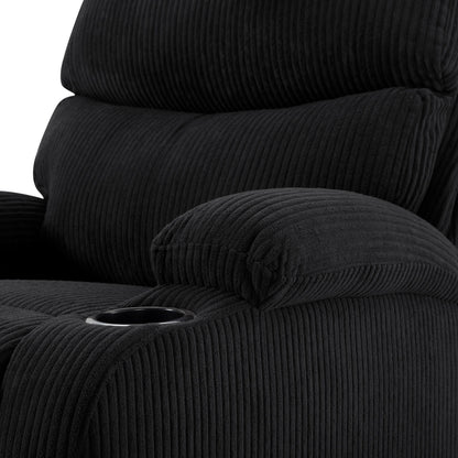 Adjustable Manual Recliner, Ergonomic Lounge Chair With Phone Holder And 2 Cup Holders