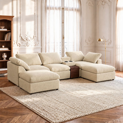 Modular Cloud Couch With Storage Console