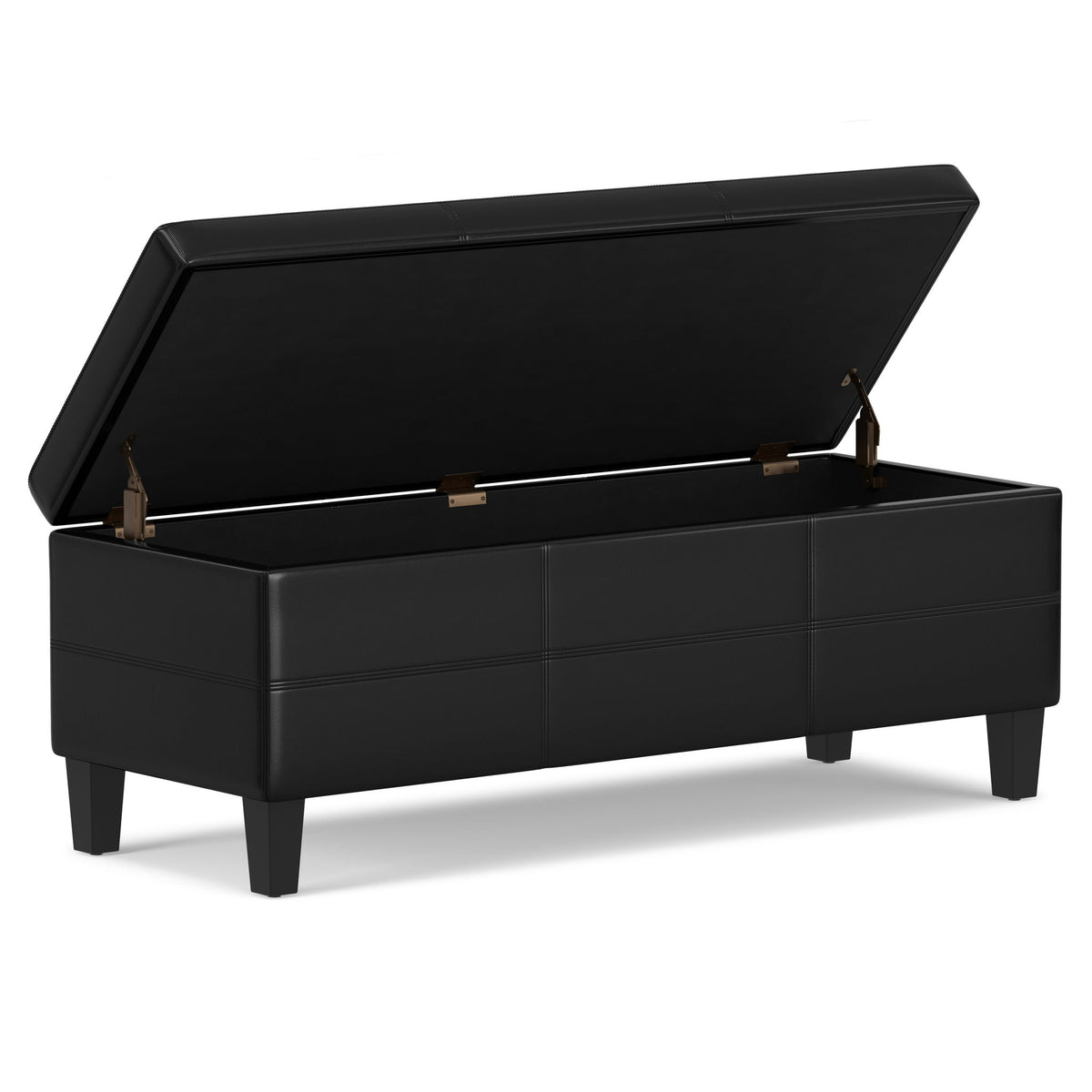 Afton - Storage Ottoman Bench - Midnight Black