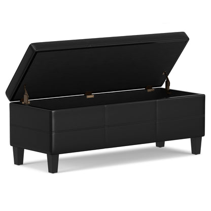Afton - Storage Ottoman Bench - Midnight Black