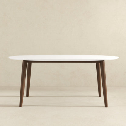 Ada - Oval Dining Table And 4 Side Chairs - White