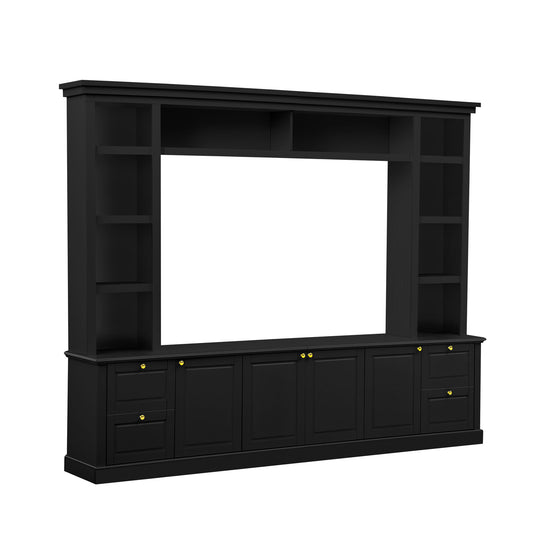 All-In-One TV Stand With Bookcase For TVs Up To 70"