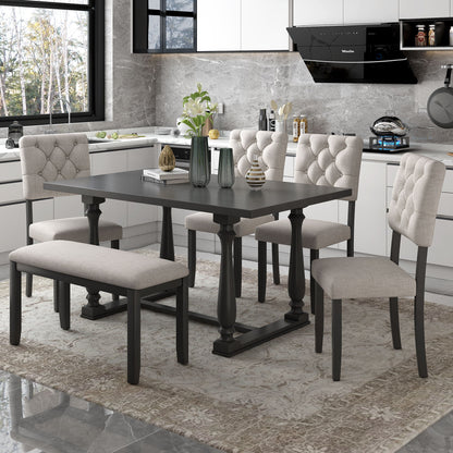 6 Piece Dining Set Retro Style