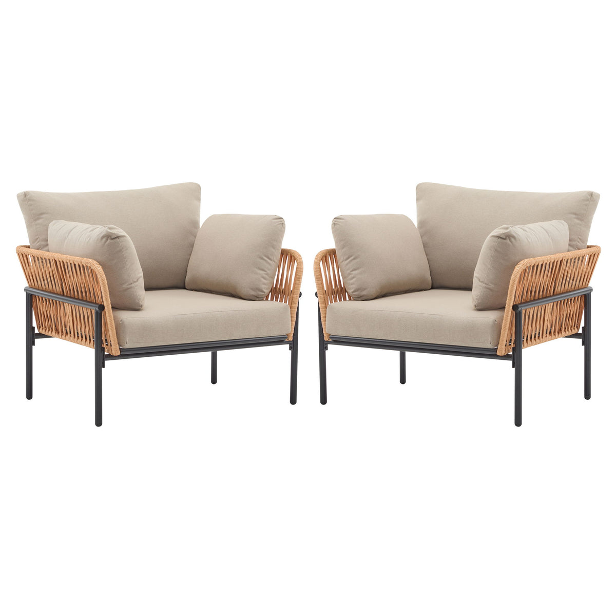 Rope Lounge Chair With Cushions For Modern Spaces