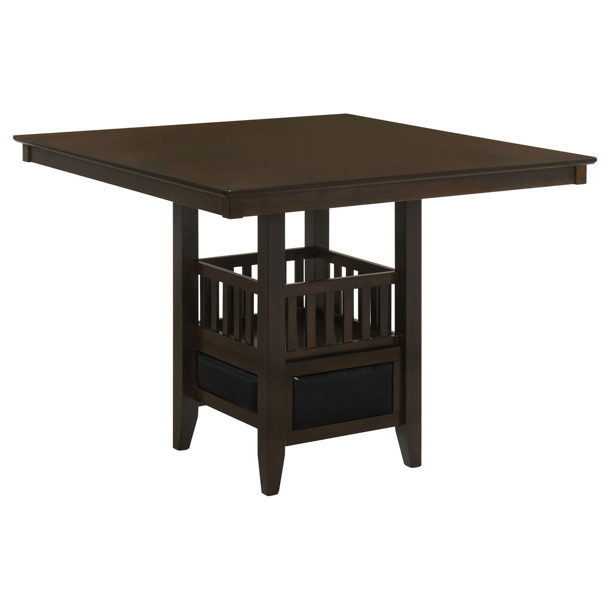 Finley - Square Counter Table With Storage Pedestal Dining Table - Espresso