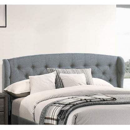 Bed With Adjustable Button Tufted Headboard