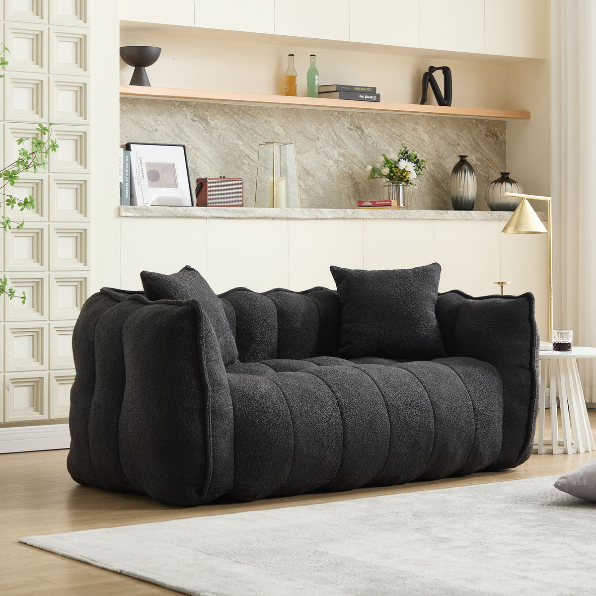 Cozy Beanbag Chair With High Resilience Foam Core For 2