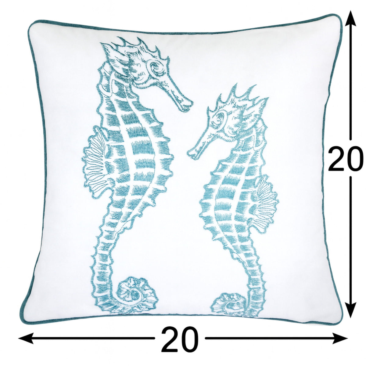 Seahorses Pillow Cover With Matching Back