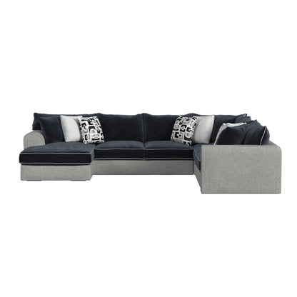 Klein - RHF Sofa With 3 Pillows - Bentley Ash / Zaftig Ebony