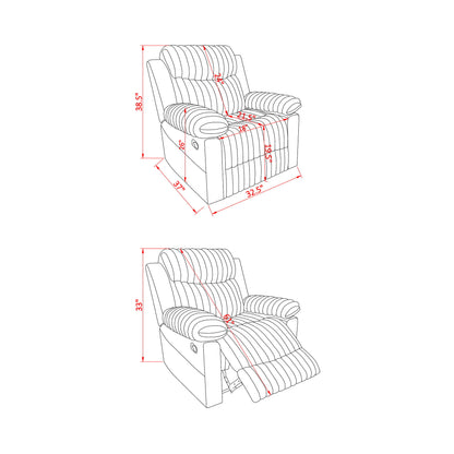 Bruni - Glider Recliner With Manual Recline And Rich Upholstery - Brown