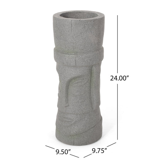 Classic Flower Planter With Magnesium Oxide Material - Stone Gray