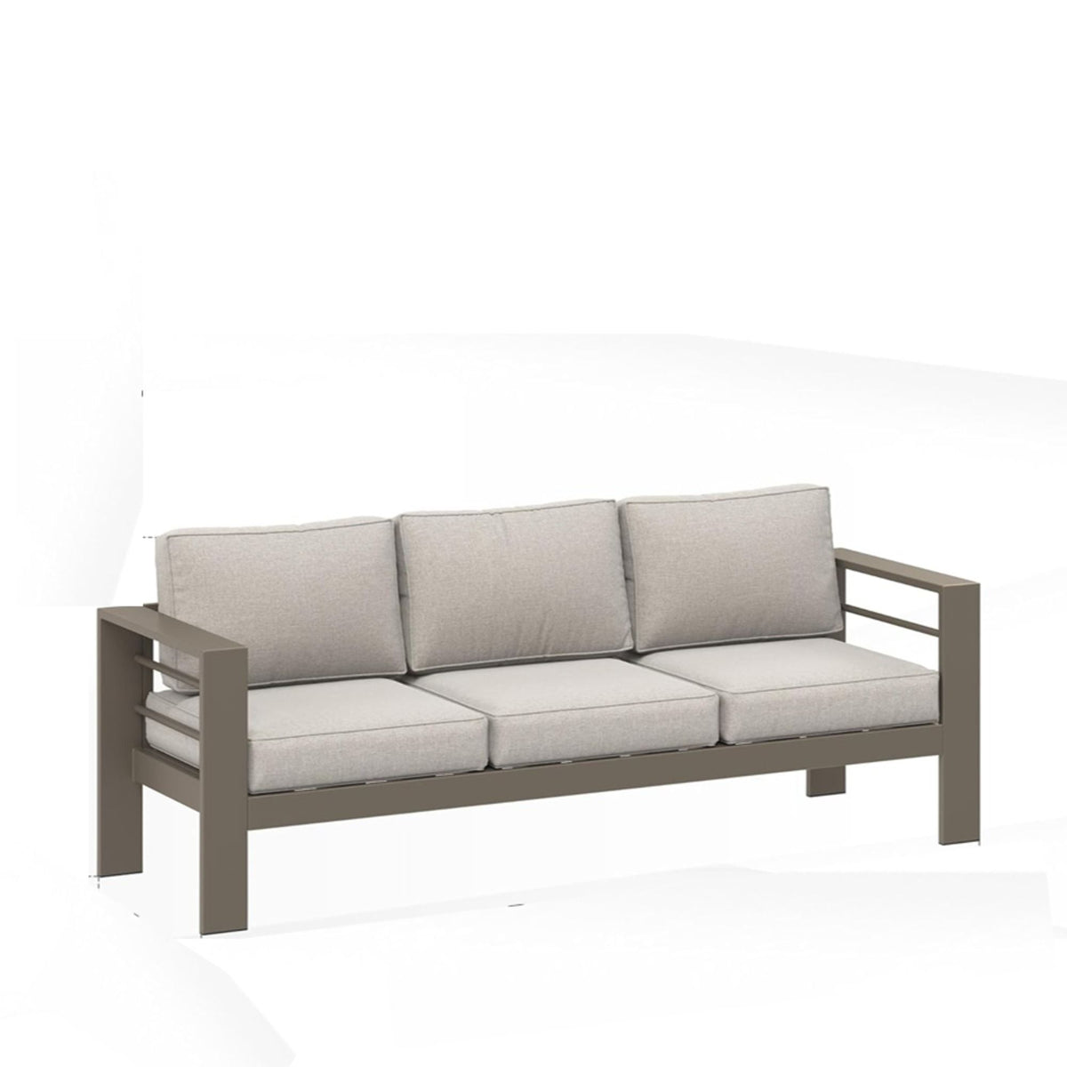 All-Weather Patio Sofa With Cushions, 3 Seat Outdoor Couch
