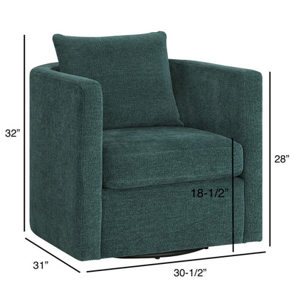 Sutton - Swivel Barrel Chair - Peacock