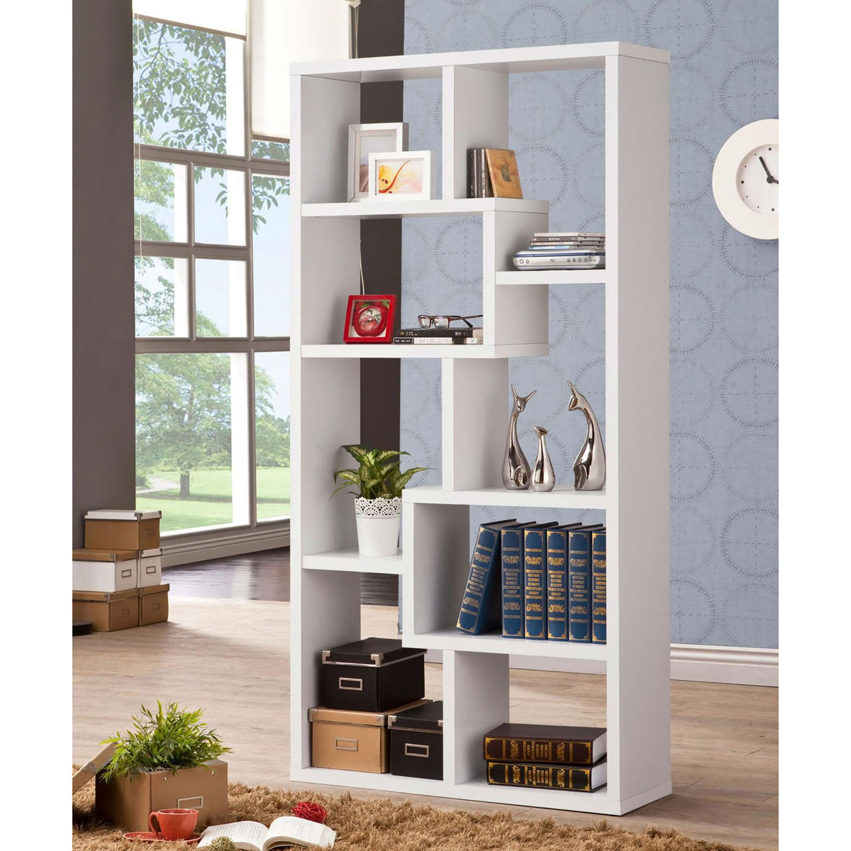 8 Shelf Geometric Bookcase