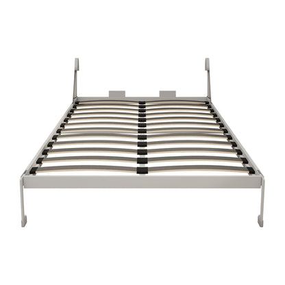 Queen Size Vertical Murphy Wall Cabinet Folding Bed With Automatic Legs - Gray