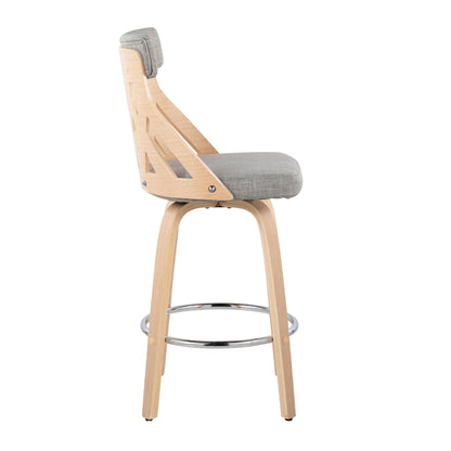 York - Mid-Century Modern Counter Stool - Gray