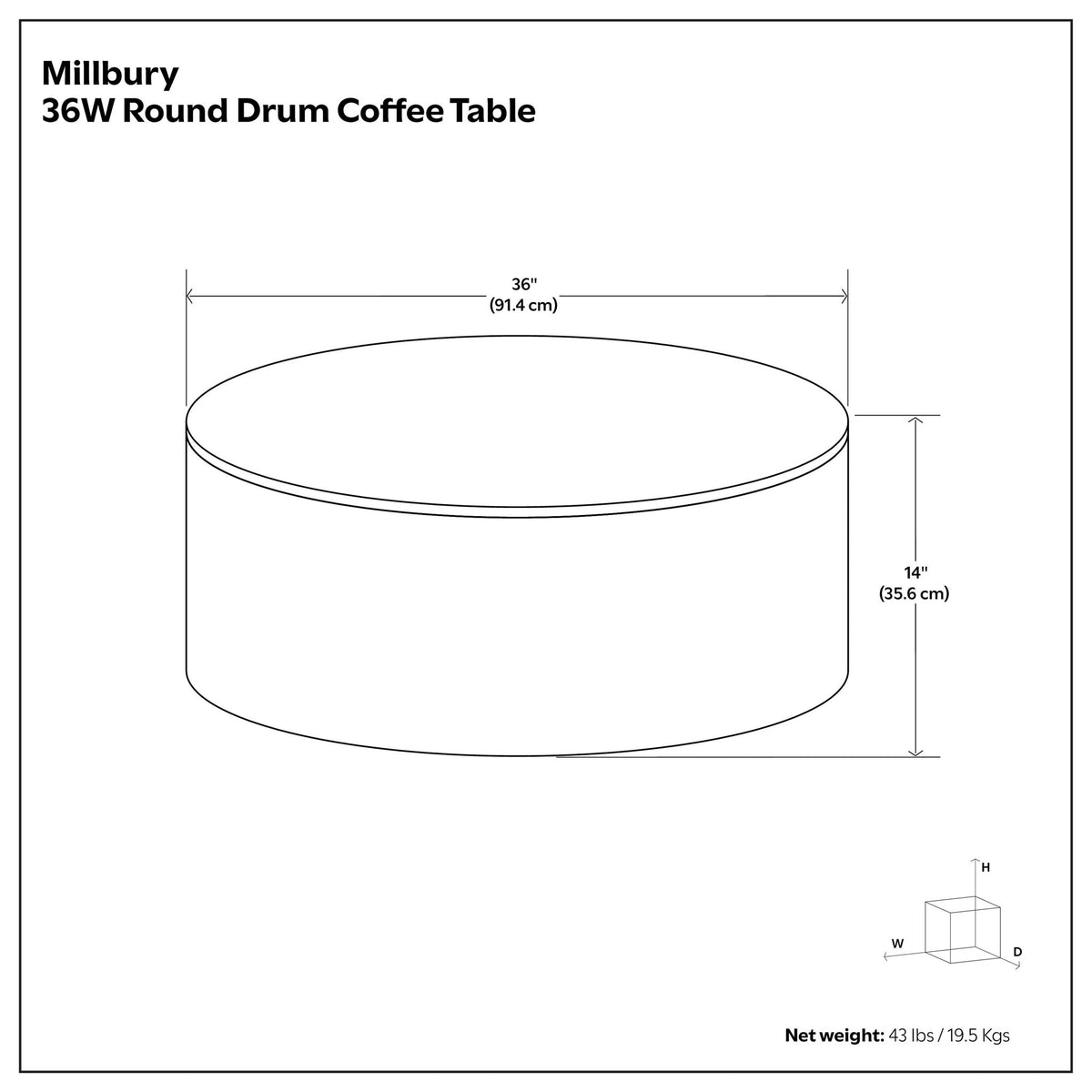 Millbury - Drum Coffee Table