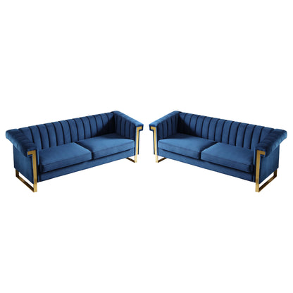 2 Piece Sofa Set With Tufted Back And Deep Seating