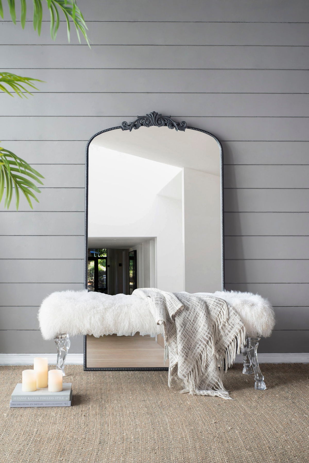 Arch Mirror, Baroque Inspired Wall Decor For Bathroom, Bedroom, Living Room