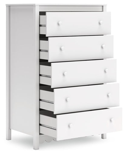 Hallityn - Five Drawer Chest - White