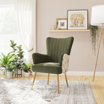 Accent Chair With Unique Print Fabric
