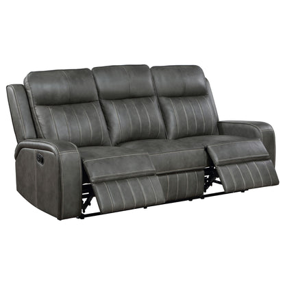 Forrest - Motion Reclining Sofa Comfort With Elegant Tufting And Wide Track Arms - Gray