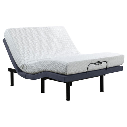 California King Adjustable Bed Base With Ergonomic Support And Wireless Remote Control - Black