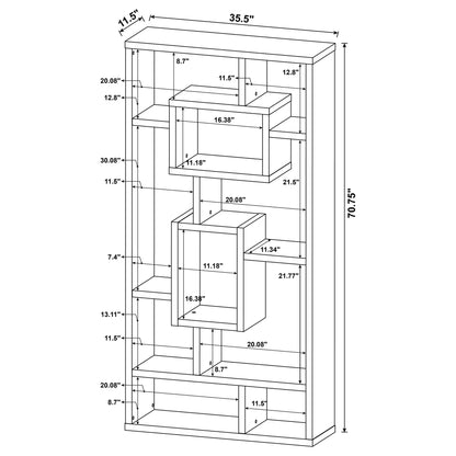10 Shelf Open Back Bookcase