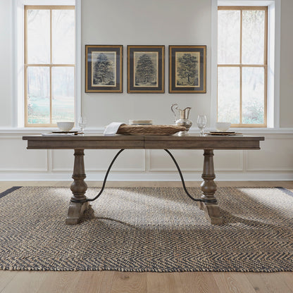 Americana Farmhouse - Trestle Table - Light Brown