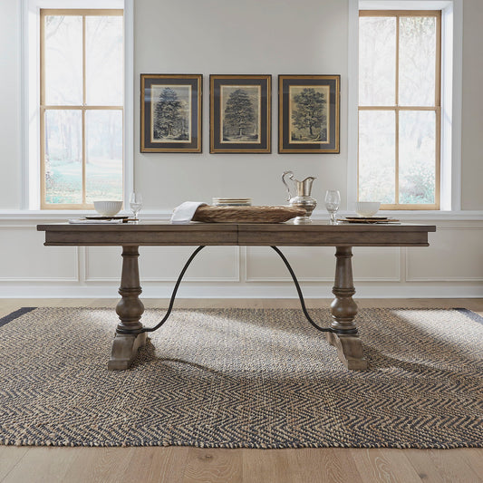 Americana Farmhouse - Trestle Table - Light Brown